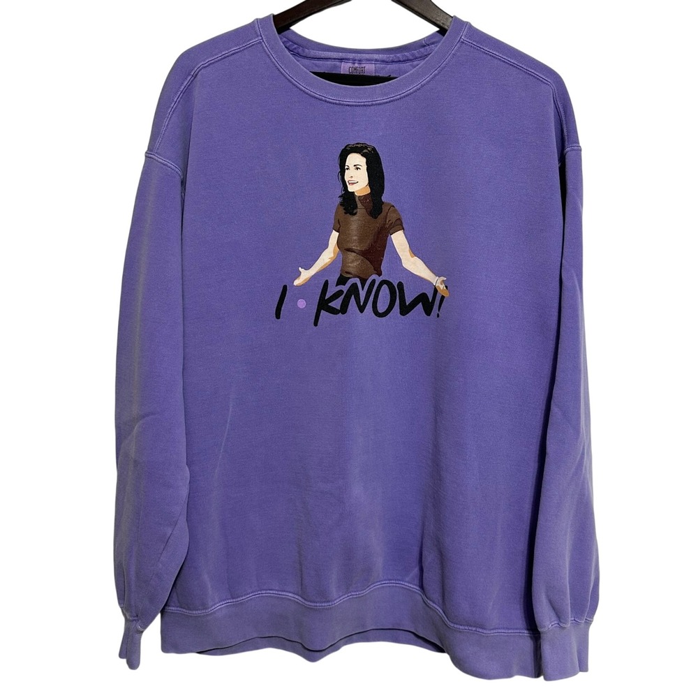 Comfort Colors Friends Reunion Sweatshirt Women Purple Monica Geller I Know XL